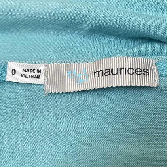 Maurices Boho Aqua/Teal Drape Top with Embroidery Around V Neck Size Plus 0 - Picture 10 of 12